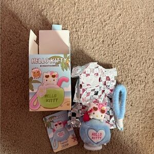 Hello Kitty Summer Tan Plush Keychain